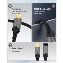 Dr. Phone-DrPhone NRG – Thunderbolt 5 Datakabel Kabel - 80Gbps -240W Power Delivery - 16K Display Ondersteuning – 2.5 meter - Zwart€ 49,95€ 41,28Kabel & Lader