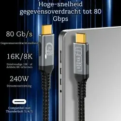 Dr. Phone-DrPhone NRG3 - Thunderbolt 5 Type-C Kabel – 80Gbps Supersnelle Dataoverdracht - 240W PD Opladen - 16K Ultra HD Video€ 29,95€ 24,75Kabel & Lader