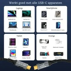 Dr. Phone-DrPhone NRG3 - Thunderbolt 5 Type-C Kabel – 80Gbps Supersnelle Dataoverdracht - 240W PD Opladen - 16K Ultra HD Video€ 29,95€ 24,75Kabel & Lader