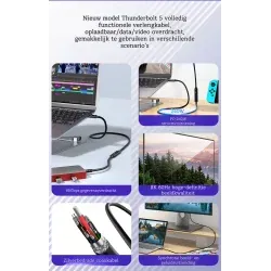 Dr. Phone-DrPhone NRG4 - Thunderbolt 5 Extensiekabel – 240W PD - 80Gbps Datasnelheid 8K@60Hz Video - USB-C Male Naar Female - 0.8 Meter€ 24,95€ 20,62Kabel & Lader