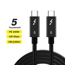 Dr. Phone-DrPhone T5 USB C naar USB C kabel - Thunderbolt 5 USB-C Kabel – 240W PD - 8K 60HZ - Compatibel met Thunderbolt 4/3 & USB4 –1,5 M€ 34,95€ 28,88Kabel & Lader
