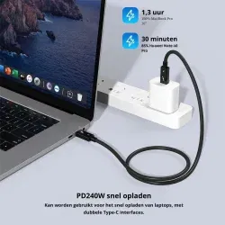 Dr. Phone-DrPhone T5 USB C naar USB C kabel - Thunderbolt 5 USB-C Kabel – 240W PD - 8K 60HZ - Compatibel met Thunderbolt 4/3 & USB4 –1,5 M€ 34,95€ 28,88Kabel & Lader