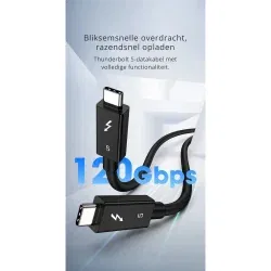 Dr. Phone-DrPhone T5 USB C naar USB C kabel - Thunderbolt 5 USB-C Kabel – 240W PD - 8K 60HZ - Compatibel met Thunderbolt 4/3 & USB4 –1,5 M€ 34,95€ 28,88Kabel & Lader
