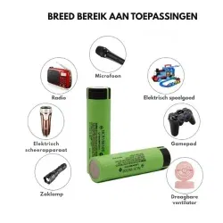 Dr. Phone-DrPhone BAT18 NCR18650B Li-ion Batterij Plathoofd (Flat Top) - 3400mAh - 3.7V - Oplaadbaar€ 14,95€ 12,36Batterij