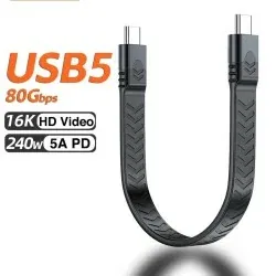 Dr. Phone-DrPhone NRG5 USB5 Thunderbolt-kabel – 16K Video, 80Gbps Data, 240W PD Opladen – Type-C naar Type-C – Platte Kabel 13cm€ 14,95€ 12,36Kabel & Lader