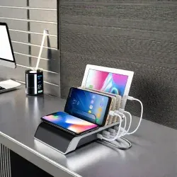 Dr. Phone-DrPhone EliteCharge - 4-Poort Draadloze Oplaadstation – 10W Snelladen - Anti-Slip Design – Oververhittingsbeveiliging€ 24,95€ 20,62Oplaadstations
