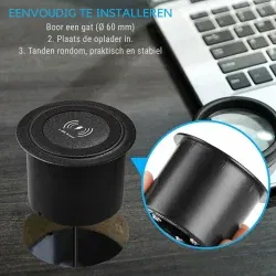 Dr. Phone-DrPhone TripleCharge – 3 in1 Draadloze Oplader - 2 Pop-up USB-poorten- Voor inbouw in bureaublad - 10W draadloos snelladen€ 34,95€ 28,88Draadloos Laden