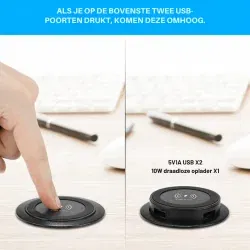 Dr. Phone-DrPhone TripleCharge – 3 in1 Draadloze Oplader - 2 Pop-up USB-poorten- Voor inbouw in bureaublad - 10W draadloos snelladen€ 34,95€ 28,88Draadloos Laden