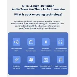 Dr. Phone-DrPhone SKYLINK E11 Bluetooth 5.3 Audio Zender met AptX Adaptive – Dual Stream – USB & AUX– Geschikt voor TV, PC, PS5, Switch€ 29,95€ 24,75DrPhone(Bluetooth) Ontvanger / Zender8720118642740