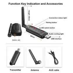 Dr. Phone-DrPhone SKYLINK E11 Bluetooth 5.3 Audio Zender met AptX Adaptive – Dual Stream – USB & AUX– Geschikt voor TV, PC, PS5, Switch€ 29,95€ 24,75DrPhone(Bluetooth) Ontvanger / Zender8720118642740
