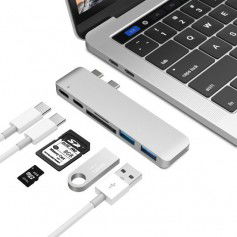 Dr. Phone-6 in 1 Aluminium Pro Hub Adapter (2x USB 3.0, 1x thunderbolt 3 , 1x USB-C, 2x USB 3.0, SD 1x Micro SD Kaartlezer)€ 34,95€ 28,88Switch / Splitter