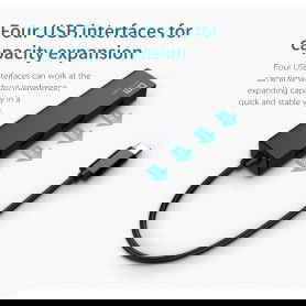 DrPhone DM03 Type-C Adapter Hub met 4x USB 3.0 High Speed Poorten - Plug & Play