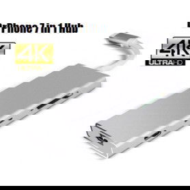 Dr. Phone-DrPhone 7 in 1 Multi Adapter Hub (3x USB 3.0, 1x SD Kaart, 1x Micro SD kaart, 1x HDMI 4k, 1X USB C Power Delivery 100W)€ 54,95€ 45,41DrPhoneHub / Adapter7091135666479