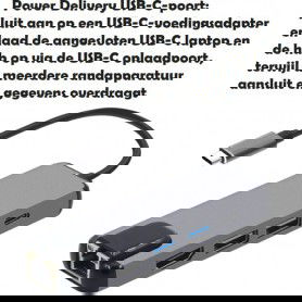 DrPhone ND1 - 5 in 1 Multiport Type-C Hub - Hdmi 4K - 1x Gigabit(1000M) Ethernet - 2 x USB 3.0 - USB C /Thunderbolt