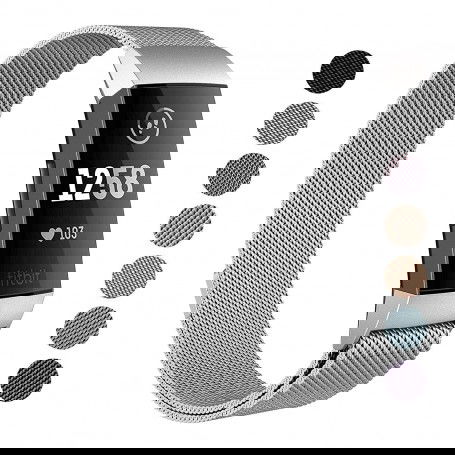 Dr. Phone-DrPhone Fitbit Charge 3 / Charge 3 SE Magnetische Milanese Armband - RVS Horlogeband - Maat L - Zilver€ 20,95€ 17,31DrPhoneFitbit8720118042557