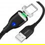 DrPhone FLM Magnetische Lightning Oplaad Kabel 3A + Data - LED indicator - Geschikt voor iPhone/iPad etc - 1M - Zwart