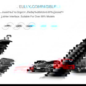 DrPhone Invisible 5V 2.4A USB Auto Oplader + 1 Meter Apple Lightning