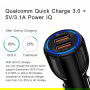 DrPhone QC Pro - Qualcomm 3.0 Fast Charge 30W Auto Oplader Dual Poort 2 Poorten Snellader Reislader Auto Lader QC 3.0