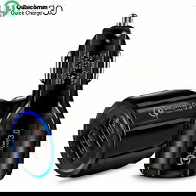 DrPhone QC Pro - Qualcomm 3.0 Fast Charge 30W Auto Oplader Dual Poort 2 Poorten Snellader Reislader Auto Lader QC 3.0