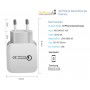 DrPhone Quick Charge Series - Snellader Adapter/Stekker -  Thuislader - Oplader Met Snel Opladen Functie - 9V 2A -18W - Zwart