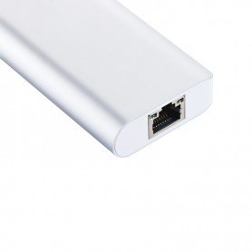 DrPhone - 6 in 1 Luxe Hub - USB Type-C Hub naar HDMI Adapter 4K + Ethernet Adapter RJ45 1000Mbps + 2x USB 3.0 Poort +