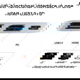 Dr. Phone-DrPhone USB-C naar HDMI + USB 3.0 + USB-C Female HUB - Multiport Adapter - Digital - HD 4K Video Output -Grijs€ 22,95€ 18,97DrPhoneHub / Adapter8720118277669