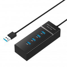 DrPhone Xtreme 4 Poort 5GBPS USB 3.0 Hub Splitter Computer Notebook Laptop / Windows / Mac OS / Linux - Zwart