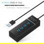 DrPhone Xtreme 4 Poort 5GBPS USB 3.0 Hub Splitter Computer Notebook Laptop / Windows / Mac OS / Linux - Zwart