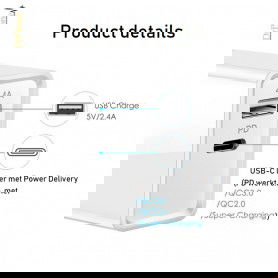Dr. Phone-DrPhone QuickZ Series - MFI Kabel + 30W Power Delivery Adapter - PD 1 Meter - USB C naar Lightning kabel - 9V 3A - Apple iPhone€ 32,95€ 27,23DrPhoneKabel & Lader8720118137086