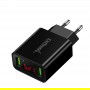 DrPhone Thuislader 2 poorten USB-oplader 2.1A Smart Fast Charge Lader met LED-display real-time status