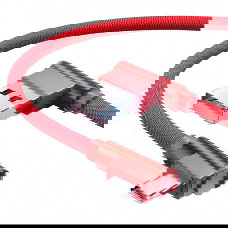 Dr. Phone-DrPhone Type-C Dubbele 90° Haakse Gevlochten 3A kabel - Datasynchronisatie & Snel opladen – Zwart/Rood€ 12,95€ 10,70DrPhoneKabel & Lader8720118008119