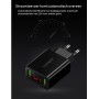 DrPhone - Thuislader 2 poorten USB-oplader 2.2A Smart Fast Charge Lader met LED-display - Wit
