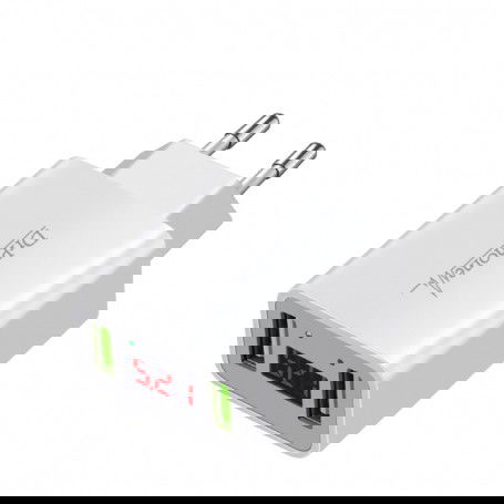 Dr. Phone-DrPhone - Thuislader 2 poorten USB-oplader 2.2A Smart Fast Charge Lader met LED-display - Wit€ 14,95€ 12,36DrPhoneOplader8720118137291