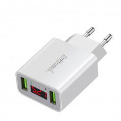 Dr. Phone-DrPhone - Thuislader 2 poorten USB-oplader 2.2A Smart Fast Charge Lader met LED-display - Wit€ 14,95€ 12,36DrPhoneOplader8720118137291