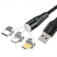 Dr. Phone-DrPhone 3-in-1 Lightning/Micro USB/Type-C 360 Magnetische 3A USB-kabel - Snel opladen + Dataoverdracht€ 14,95€ 12,36Kabel & Lader8720118009178