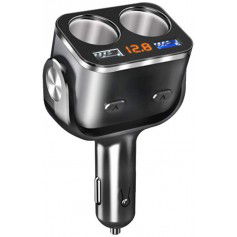 Dr. Phone-DrPhone CAR5 - 90W Autolader + 2x sigarettenplug – Snellader - 2x USB 3.0 oplaadpoort met LED - Zwart€ 27,95€ 23,10Autoladers8720118009314