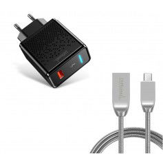 Dr. Phone-DrPhone Durable Pro® - Metalen USB-C Oplaadkabel + Adapter - Voor Type-C Aansluiting (Tablet/Smartphone) - Zwart / Zilver€ 19,95€ 16,49DrPhoneKabel & Lader8720118137628