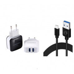 Dr. Phone-Olesit 3.4A 17W Snellader Adapter 2 Poort + Micro USB 1.5M 2.1A Kabel High Speed - Geschikt voor LG Micro Modellen - Zwart€ 18,95€ 15,66OlesitKabel & Lader7091138424298