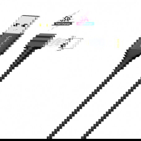 Dr. Phone-DrPhone Pro Series - Magnetische 90° Lightning oplaadkabel Voor Apple iPhone / iPad / iPod - 3A MAX – 2 Meter Zwart€ 12,95€ 10,70DrPhoneKabel & Lader8720118416884