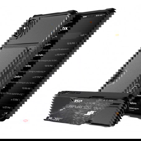 Dr. Phone-DrPhone iPhone XR TPU Kaarthouder Armor Case met Verstevigde hoeken & magnetische autohouder ondersteuning - Zwart€ 17,95€ 14,83DrPhoneApple