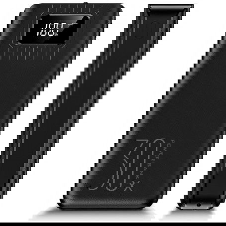 DrPhone HyperCell - 30.000 mAh Lader - LED Display - LED Lamp - Powerbank met Extra Capaciteit - Reizen- Zwart