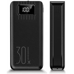 DrPhone HyperCell - 30.000 mAh Lader - LED Display - LED Lamp - Powerbank met Extra Capaciteit - Reizen- Zwart