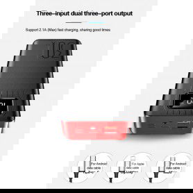 DrPhone HyperCell - 30.000 mAh Lader - LED Display - LED Lamp - Powerbank met Extra Capaciteit - Reizen- Zwart