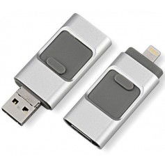 Dr. Phone-DrPhone Flashdrive 256 GB USB Stick 3 in 1 Flashdrive - OTG USB 3.0 + Micro USB + lightning iPhone - Android - Opslag - Zilver€ 49,95€ 41,28DrPhoneFlashdrives8720118055427
