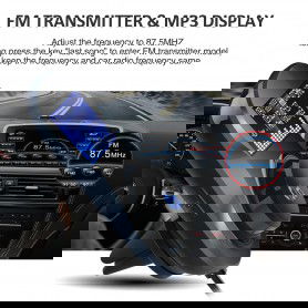 DrPhone BC7 Pro - Carkit Bluetooth Handsfree Auto 5V 3.A oplader – Micro SD - FM Transmitter – 2x USB Oplader – LCD Display