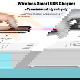 DrPhone SmartC3 - USB-laadstation met 8 USB Poorten 2.4A - Digitale LED-display - Draadloos Laden - Oplader - HUB
