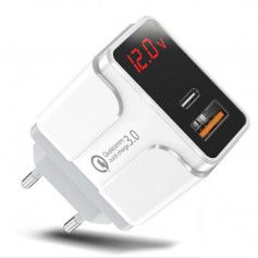 Dr. Phone-DrPhone HALO5 Qualcom 3.0 Quick Charge 18W Thuislader met PD QC3.0 Type-C Fast Charger & LED-display real-time status - Wit€ 18,95€ 15,66DrPhoneLaders8720118762288