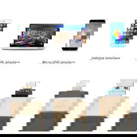 DrPhone Flashdrive 8 GB USB Stick 3 in 1 Flashdrive - OTG USB 3.0 + Micro USB + lightning iPhone - Android - Opslag - Goud