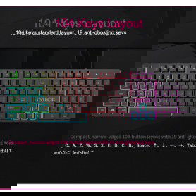 Dr. Phone-Elementkey AK60 - Gaming USB Keyboard - 104 toetsen - Multimedia toetsen - LED – Membraam Klik - RGB - Waterproof€ 39,95€ 33,02ElementkeyToetsenbord8720118273562