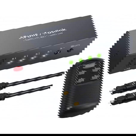 Dr. Phone-DrPhone 4x1 Digitale optische audio SPDIF Toslink – Glasvezelschakelaar met en IR-afstandsbediening – Zwart€ 42,95€ 35,50DrPhoneSwitches8720118053270